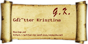 Götter Krisztina névjegykártya